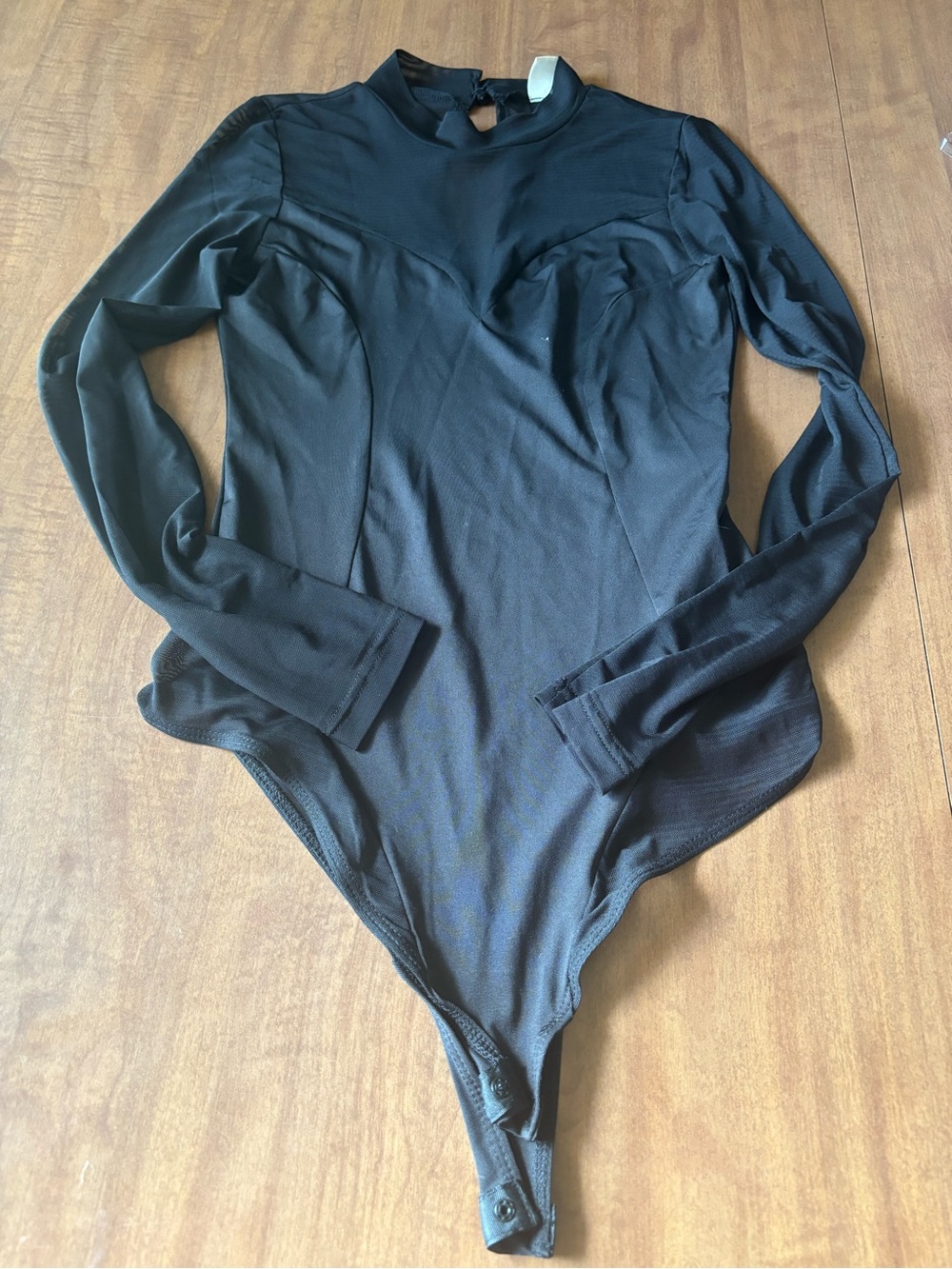 & Other Stories Black Long-Sleeve Mock Neck Bodysuit